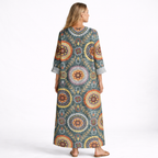 Elia™ | Vestido Midi Geométrico