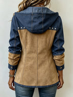 Dolores | Chaqueta con Capucha en Marino y Camel
